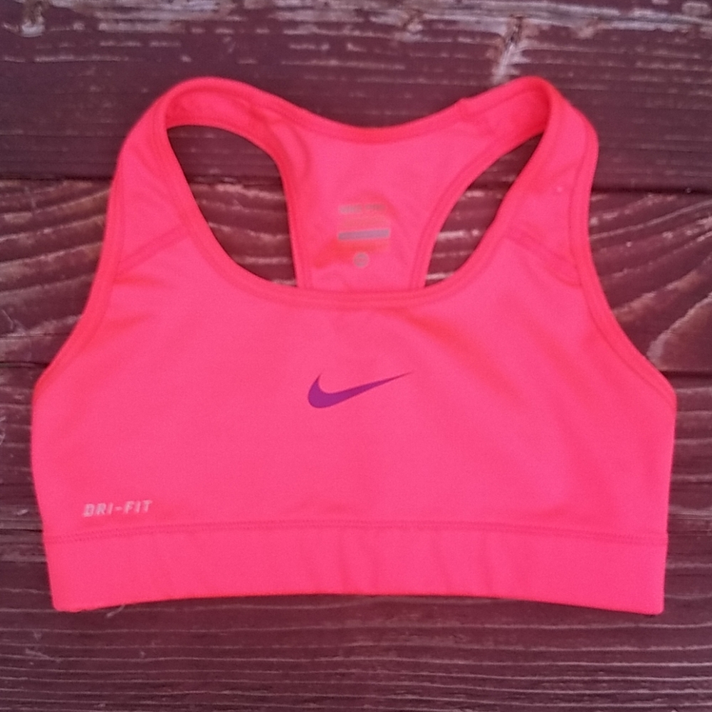 NIKE PRO Coral/Orange Racerback Sports Bra - XS